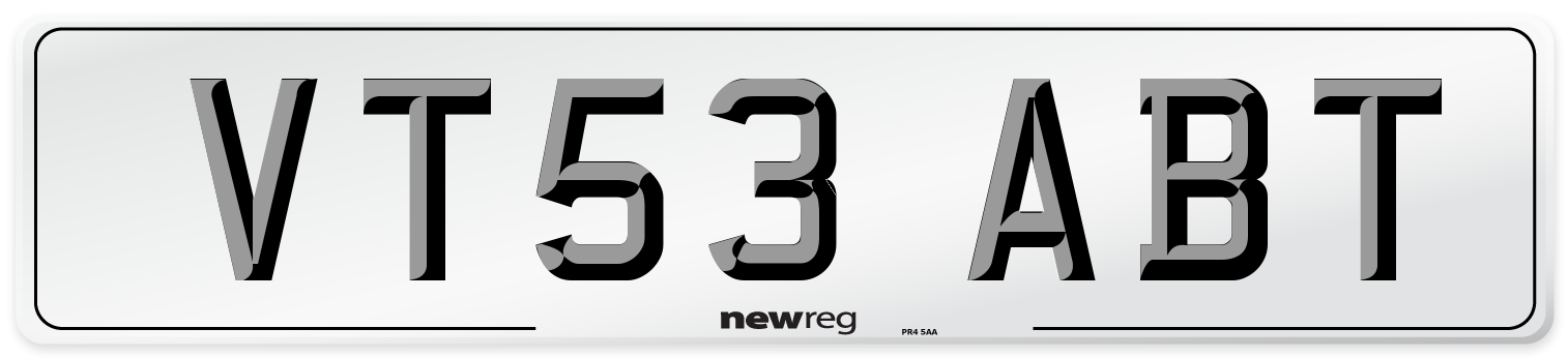 VT53 ABT Number Plate from New Reg